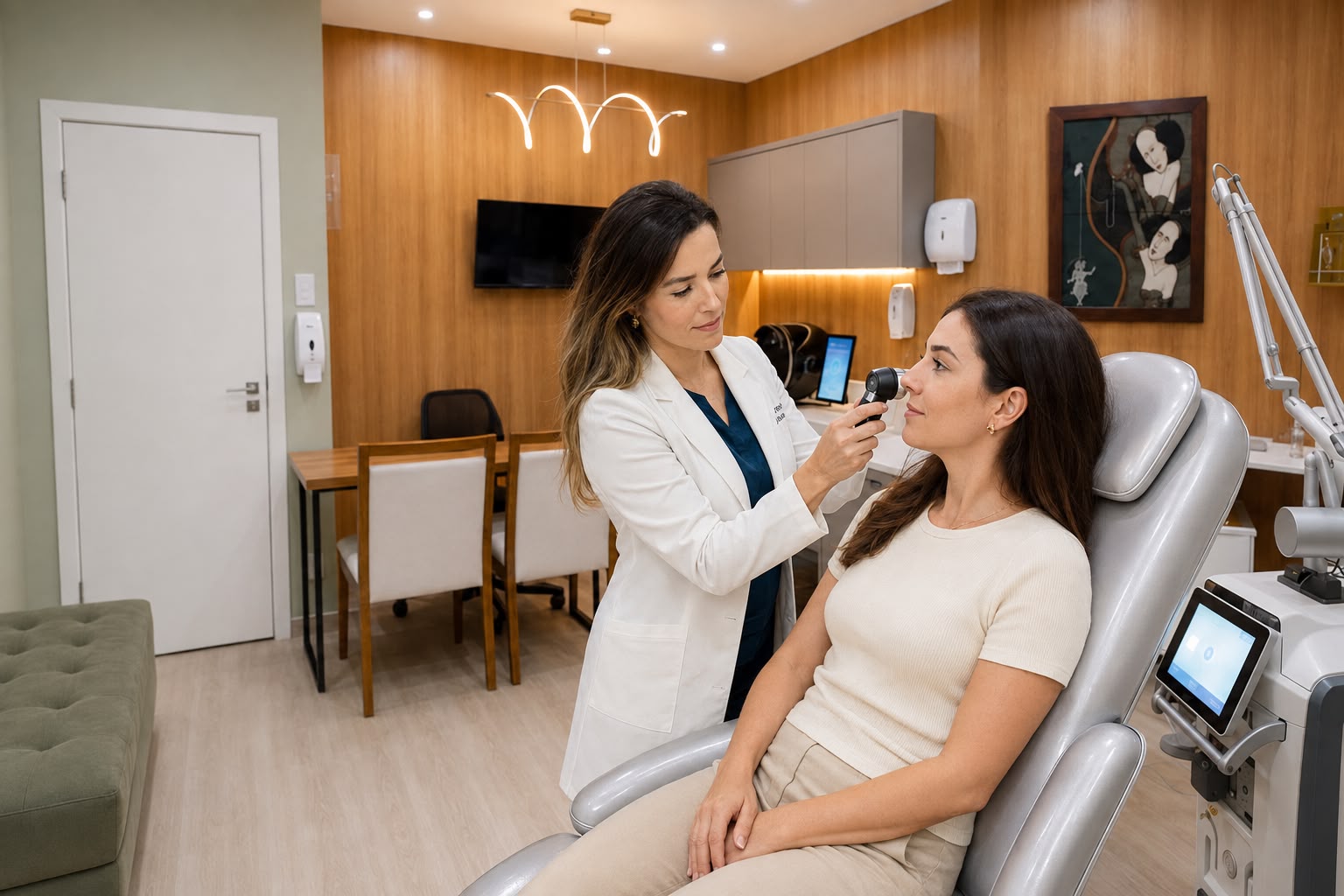 Consulta de Dermatologia com dermatoscópio na Saúde Agora em Goiânia